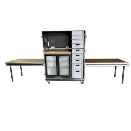 Hospitality Flight Case with Euro Containers and Double Fridge